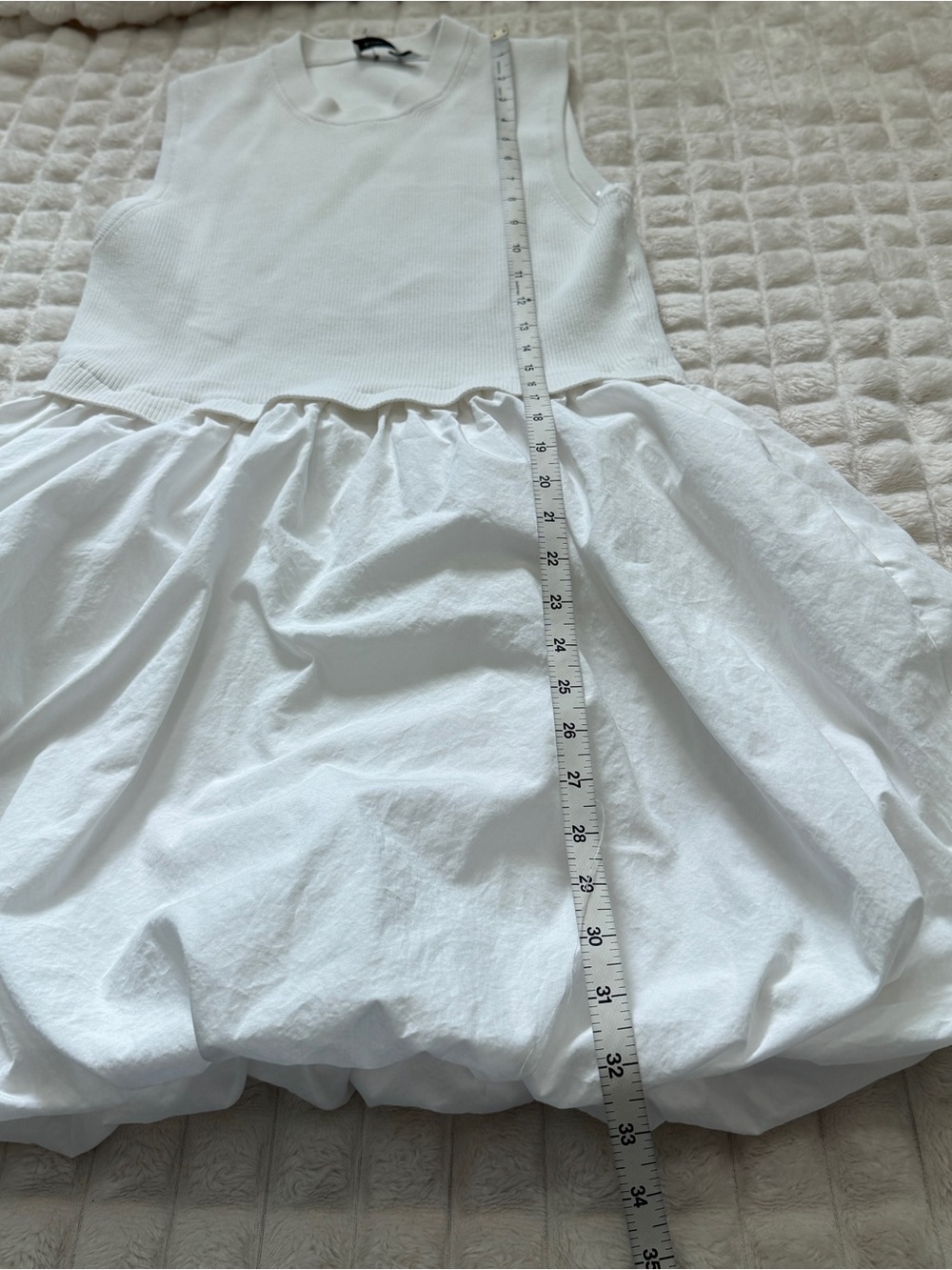 Simkhai Medium White Sleeveless Bubble Hem Mini Dress - Picture 5 of 7